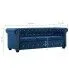 Szczegółowe zdjęcie nr 8 produktu Aksamitna sofa w stylu Chesterfield Xavier 3Q - niebieska