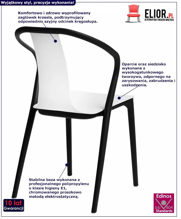 Designerskie krzesło Mallon - białe