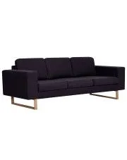 Elegancka trzyosobowa sofa Ladi 3X - czarna w sklepie o6i2u8y4t0z.info