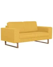 Elegancka dwuosobowa sofa Ladi 2X - żółta w sklepie o6i2u8y4t0z.info