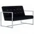 Zgrabna 2-osobowa sofa Aparro - aksamit, czarna