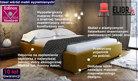 Łóżko tapicerowane z pojemnikiem na pościel 200x200 Gefros