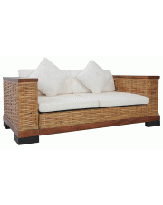 Sofa Otma 2A dwuosobowa - rattan + brąz w sklepie o6i2u8y4t0z.info