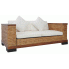 Sofa Otma 2A dwuosobowa - rattan + brąz