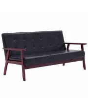 3-osobowa czarna skórzana sofa do salonu retro - Garner 3X w sklepie o6i2u8y4t0z.info
