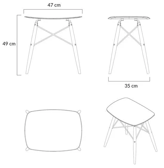 Produkt Nowoczesny taboret do kuchni Ekro - czarny - zdjęcie numer 2