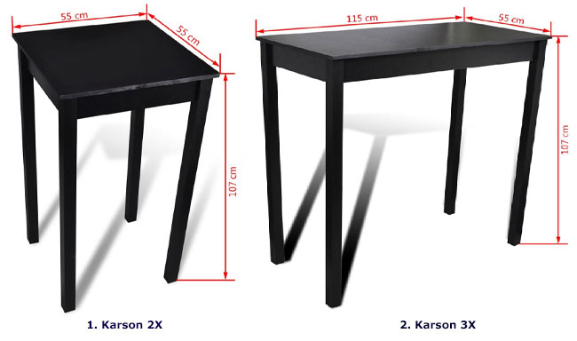 Produkt Nowoczesny, czarny stolik barowy – Mitos 3X