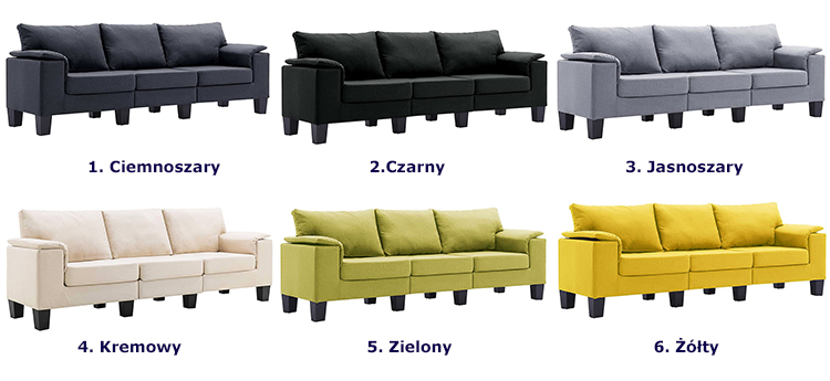 Produkt Trzyosobowa ekskluzywna ciemnoszara sofa - Ezof 3Q