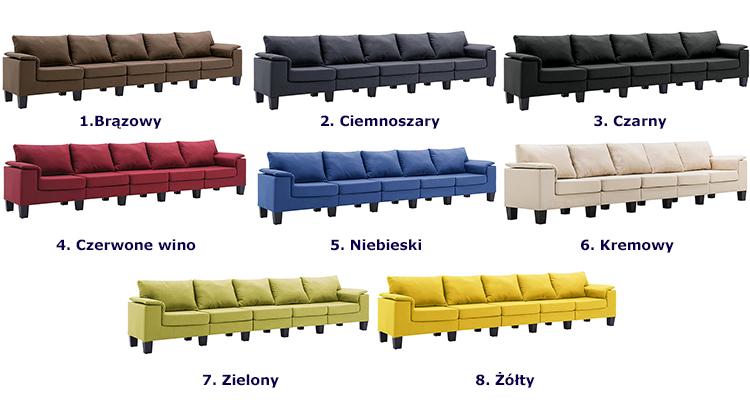 Produkt Pięcioosobowa ekskluzywna niebieska sofa - Ezof 5Q