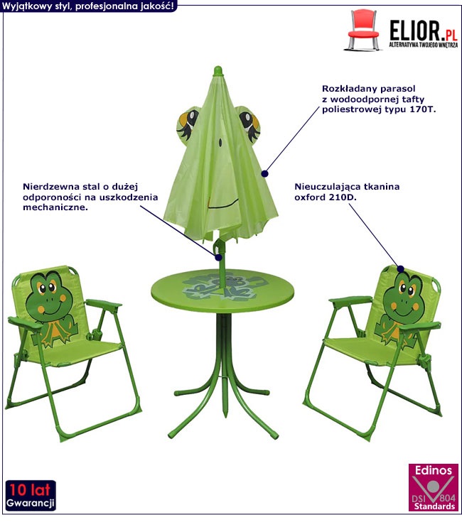 Produkt Zestaw mebli ogrodowych dla dzieci Rides - zielony