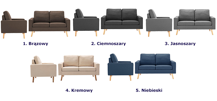 Produkt 2-częsciowy ciemnoszary zestaw wypoczynkowy - Imex 2Q