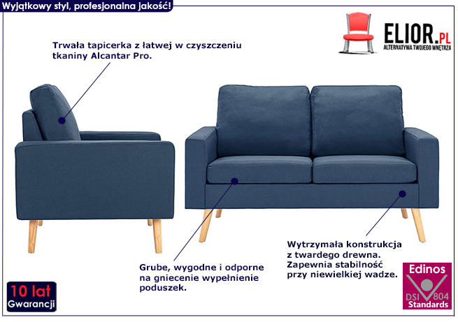 2-częściowy niebieski zestaw wypoczynkowy Imex 2Q 