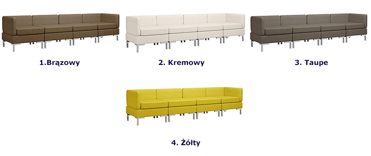 Produkt 4-częściowy zestaw wypoczynkowy taupe - Gova 4D