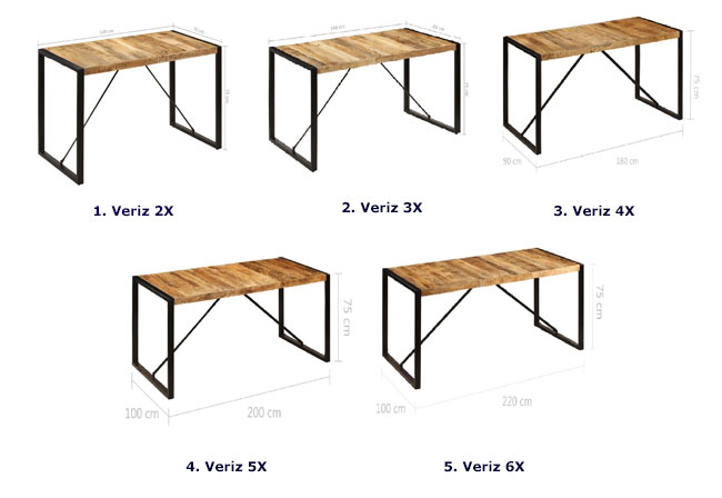 Produkt Industrialny stół z drewna mango 90x180 - Fulo 4X - zdjęcie numer 2