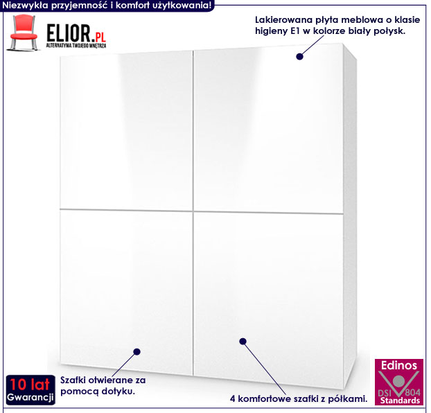 Lakierowana biała komoda do salonu Vitoria 2X