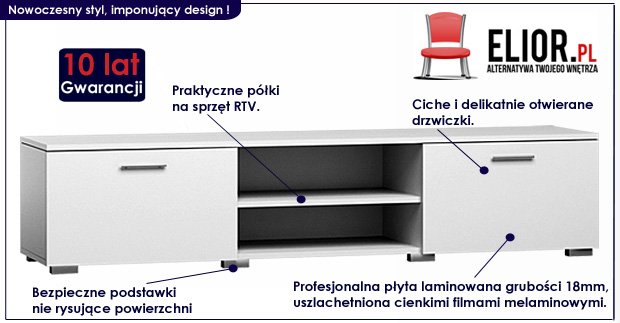 biała szafka pod telewizor Armo
